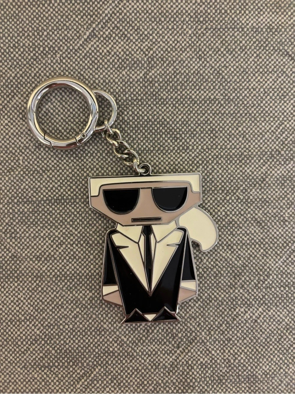 Karl Lagerfeld Keychain Figure in Black & Gold Like New
